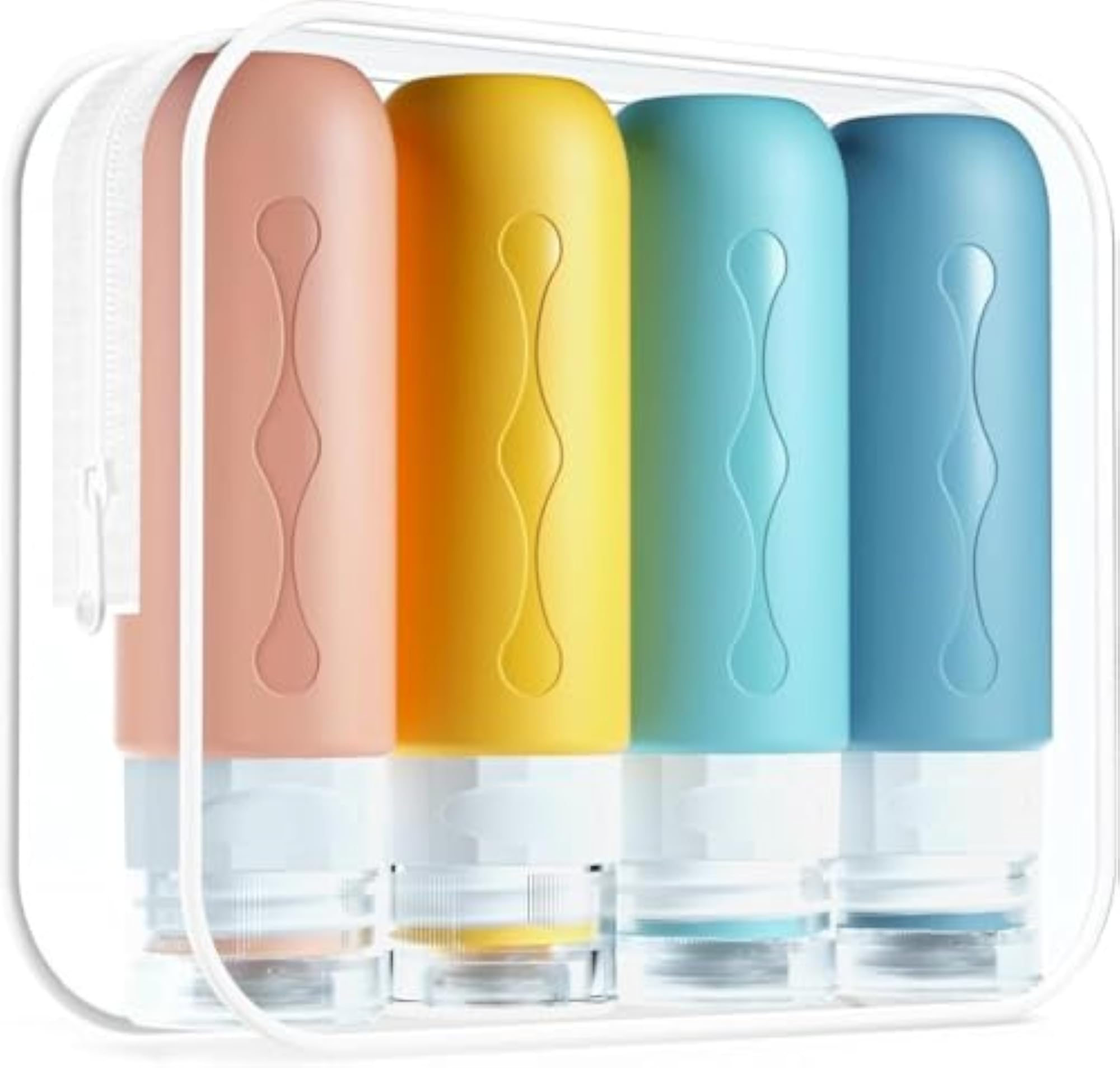 90ml Silicone Travel Bottle Set, Refillable Squeeze Bottles